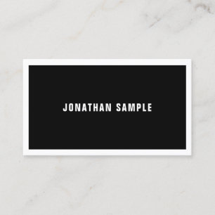 Modern Sleek Design Elegant Black White Luxury Business Card