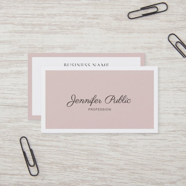 Modern Sleek Design Elegant Colours Plain Trendy Business Card (Front/Back In Situ)