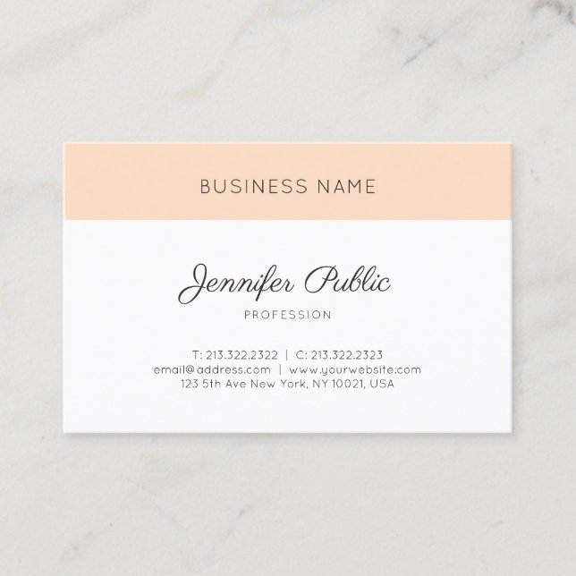 Modern Sleek Design Elegant Plain Professional Business Card (Front)