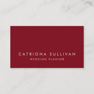 Modern Sleek Elegant Firebrick Red Business Card
