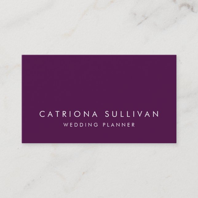 Modern Sleek Elegant Purple Business Card (Front)