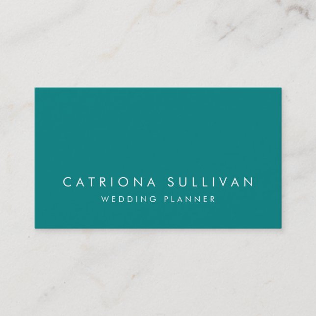 Modern Sleek Elegant Teal Business Card (Front)