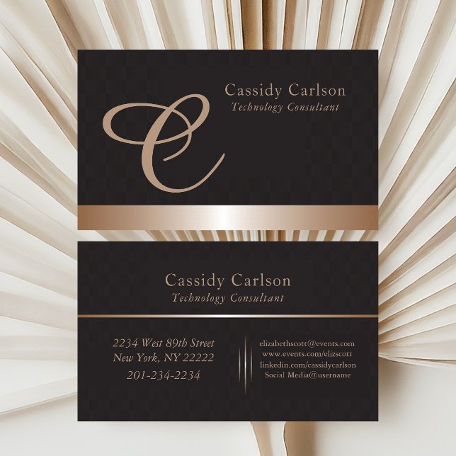 Modern & Sleek Initial Monogram Generic  Business Card (Creator Uploaded)