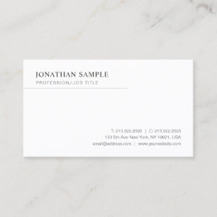 Modern Sleek Minimalist Template Professional Business Card