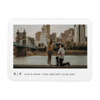 Modern Sleek Monogram Stylish Photo Save the Date