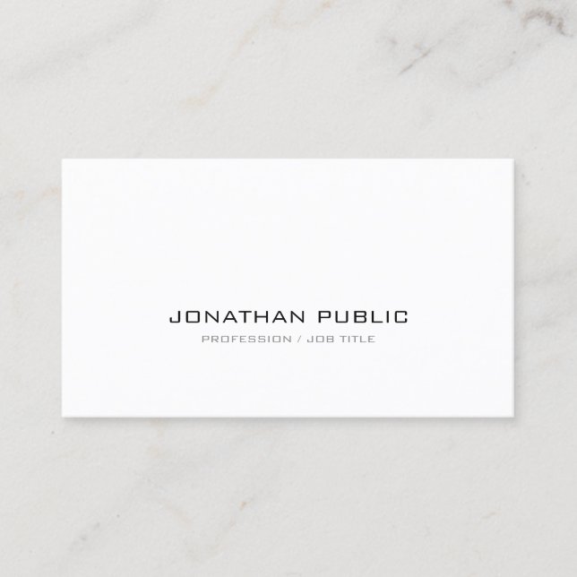 Modern Sleek Plain Sophisticated Professional Business Card (Front)