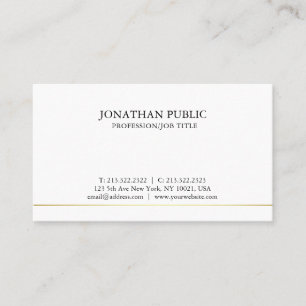 Modern Sleek Plain Stylish Professional Chic Business Card