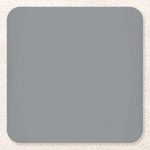 Modern Sleek Silver Customisable Square Paper Coaster