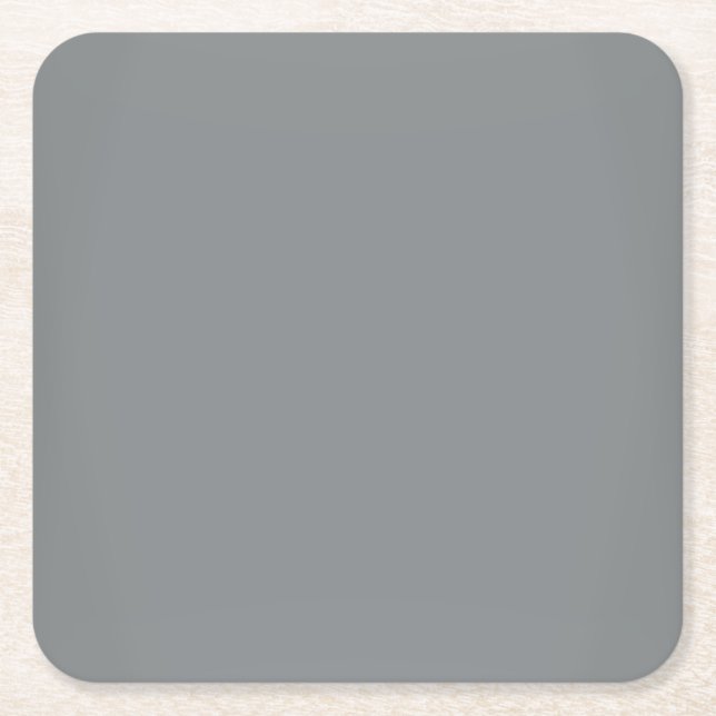 Modern Sleek Silver Customisable Square Paper Coaster (Front)