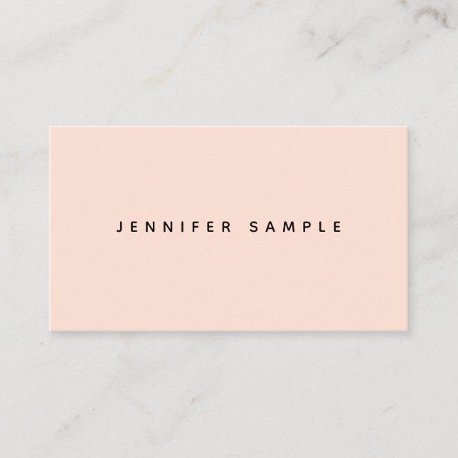 Modern Sleek Template Elegant Pink Cream Colour Business Card (Front)