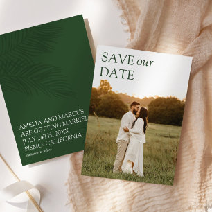 Modern & Sleek Tropical Palms Save Our Date Invitation