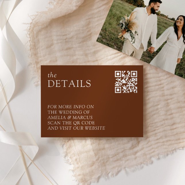 Modern & Sleek Typography Wedding Details Enclosure Card (Creator Uploaded)