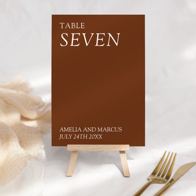 Modern & Sleek Typography Wedding Table Number (Creator Uploaded)