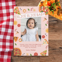 Modern Slice Slice Baby Birthday Thank You Card