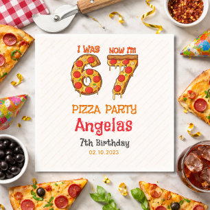 Modern Slice Slice Boy Six Seven Birthday Party Napkin