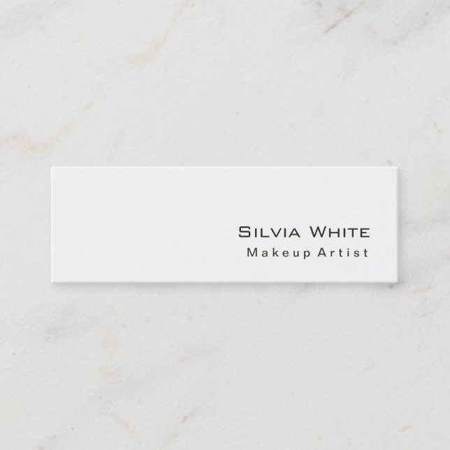 Modern Slim Makeup Artist Hairdresser Salon Spa Mini Business Card (Front)