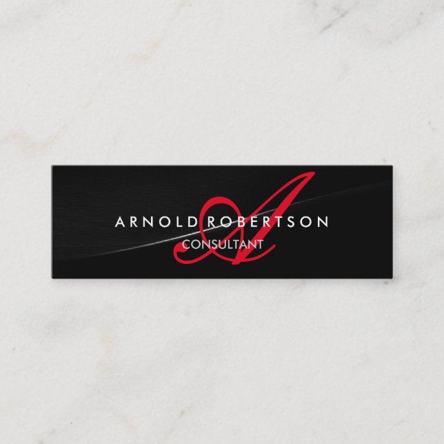 Modern Slim Monogram Trendy Business Card (Front)