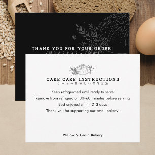Modern Small Bakery Cake Care Thank You Card