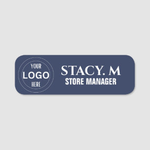 Modern Small Business Logo Job Title Employee Name Tag