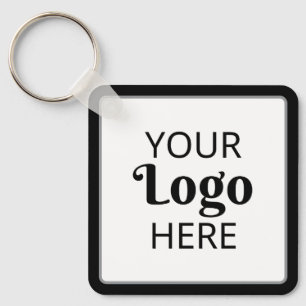 Modern Small Business QR Code Company Logo Promo Key Ring