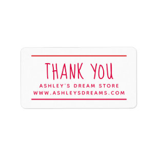 Modern Small Business Red Thank You Sticker