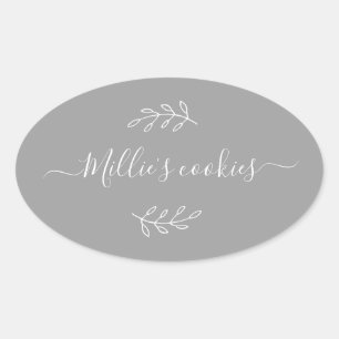 Modern Small Business Script Name Grey Label