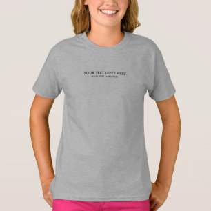 Modern Small Font Template Girls Light Steel Grey T-Shirt