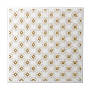 Modern Small Gold Star Medallion Pattern Tile