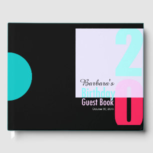 Modern Smart 20th Birthday Party Guest Book