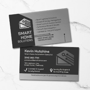 Modern Smart Home Automation Specialist Business Card