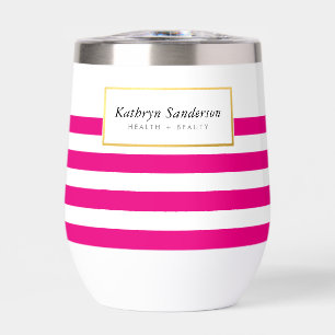 MODERN SMART STRIPED PATTERN stylish pink gold
