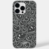 Modern Smile Smiling Face Pattern Dark Grey