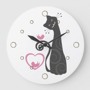 Modern Smiling Cat Wall Clock