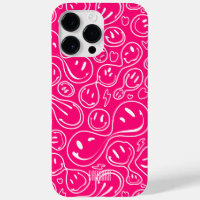 Modern Smiling Face Smile Pattern Pink Stylish
