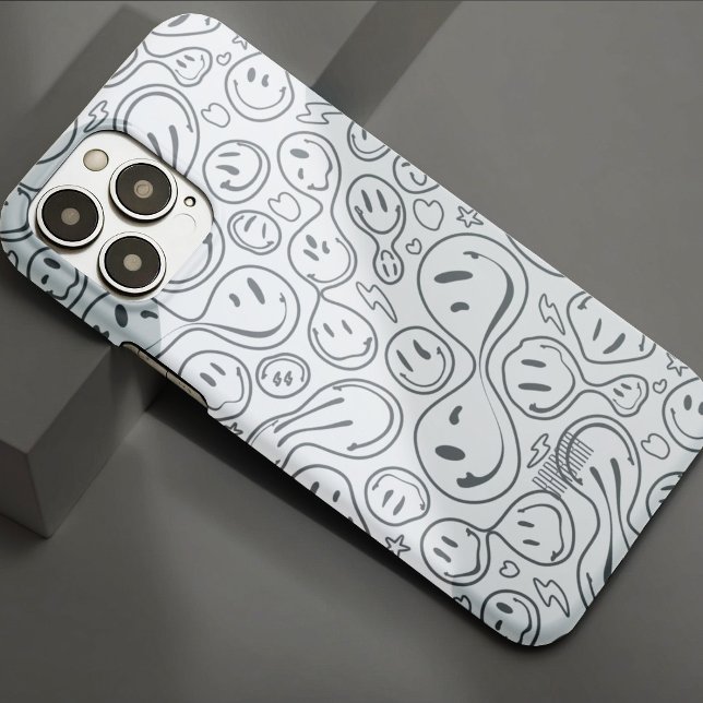 Modern Smiling Face Smile Pattern Stylish White  Case-Mate iPhone Case (Modern Smiling Face Smile Pattern Stylish White Case-Mate iPhone Case
)
