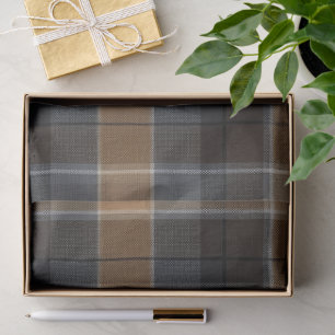 Modern Smokey Amber Tartan Plaid  Tissue Paper