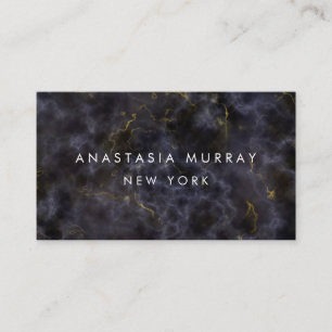 Modern Smoky Black White Marble Minimalist Luxury Business Card