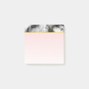 Modern Smoky Grey Marble with Gold Ribbon Post-it Notes