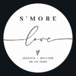 Modern S'mores Wedding Party Favour Kit Classic Ro Classic Round Sticker<br><div class="desc">Modern S'mores Wedding Party Favour Kit sticker</div>