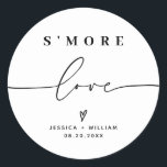 Modern S'mores Wedding Party Favour Kit Classic Ro Classic Round Sticker<br><div class="desc">Modern S'mores Wedding Party Favour Kit sticker</div>