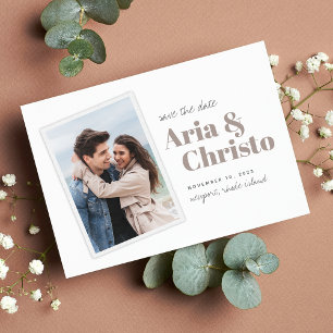 Modern Snapshot Vertical Photo Save The Date