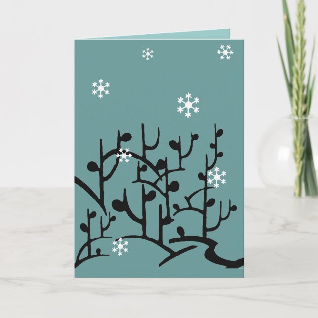 Modern Snow Christmas Card (Front)