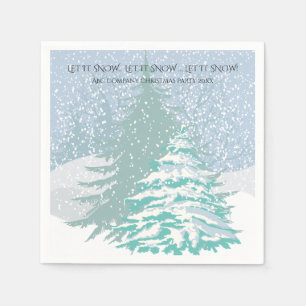 Modern Snow Christmas Tree CHANGE COLOR Napkin