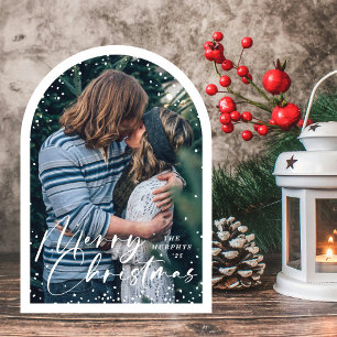 Modern Snow Globe Christmas Holiday Photo Card
