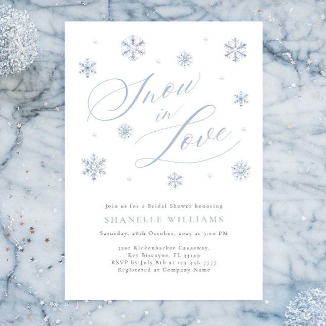 Modern Snow in Love Bridal Shower Invitation (Creator Uploaded)