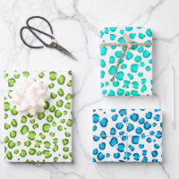 Modern Snow Leopard Blue Green Animal Print