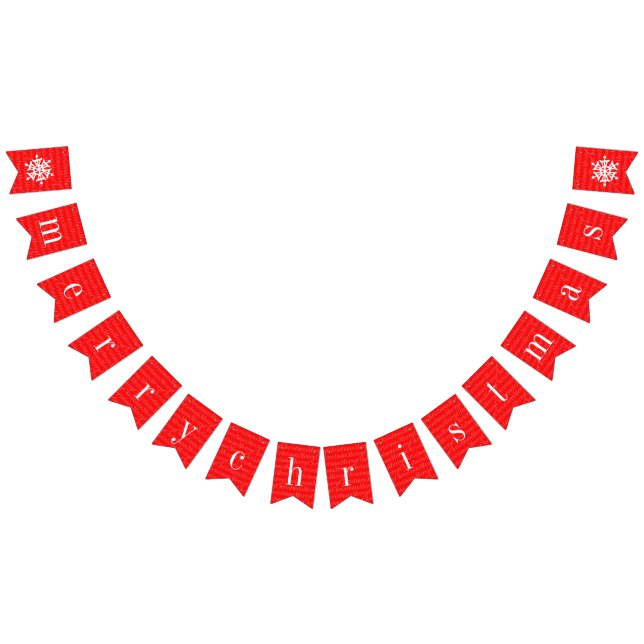Modern snow Merry Christmas Bunting (All)