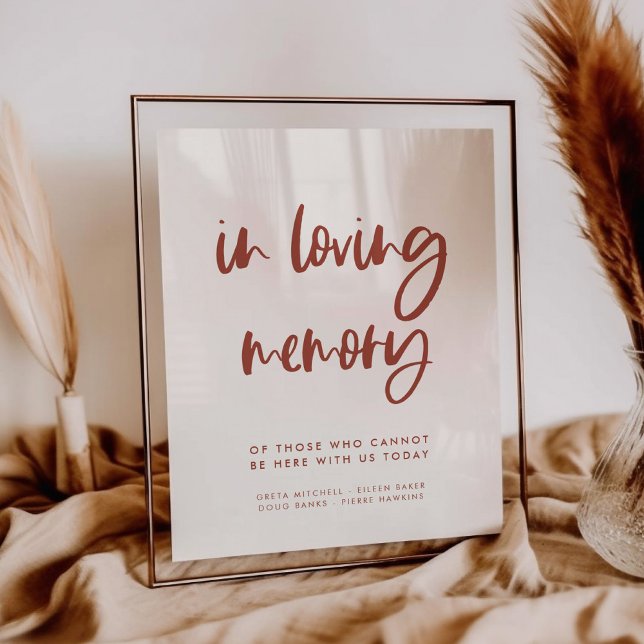 Modern snow pink In loving memory wedding sign (Creator Uploaded)