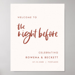 Modern snow pink Welcome to the night before Poster