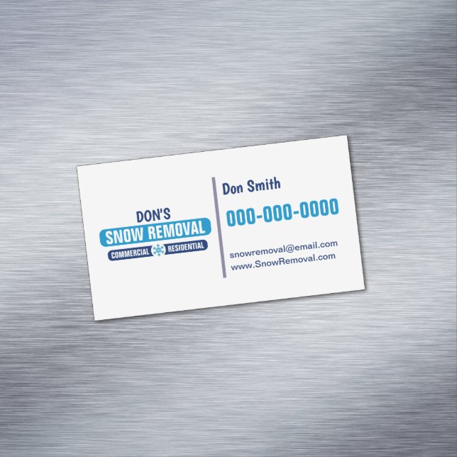 Modern Snow Removal Magnetic Profile Card (In Situ)